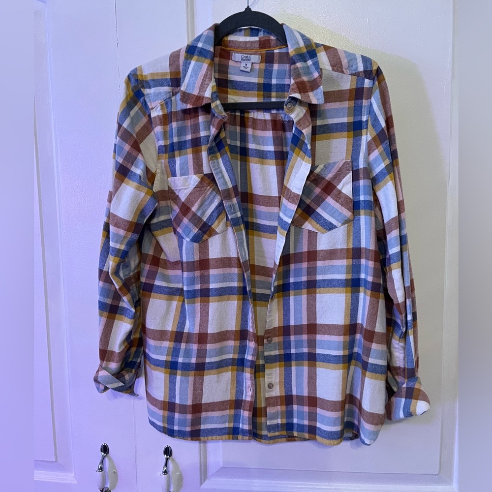 Croft & Barrow Blue and Yellow Plaid flannel Shirt
